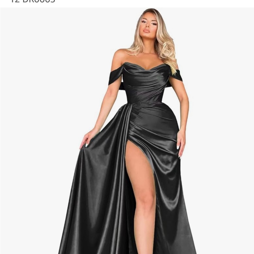 Elegant Black Off-Shoulder Evening Gown